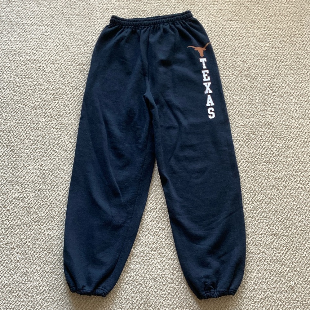 Gildan University of Texas Navy Blue Joggers Sweatpants Unisex Size Small EUC